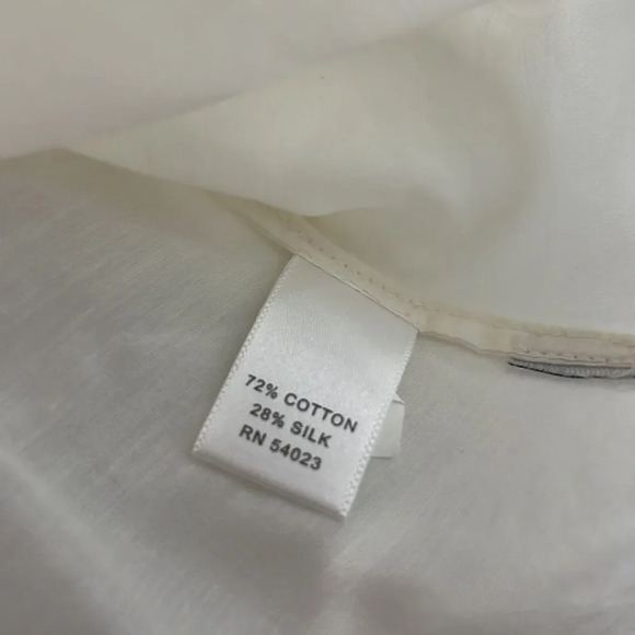 Banana Republic Long Sleeve Button Down Ivory Shirt Blouse with Ruffles size S - Picture 5 of 7